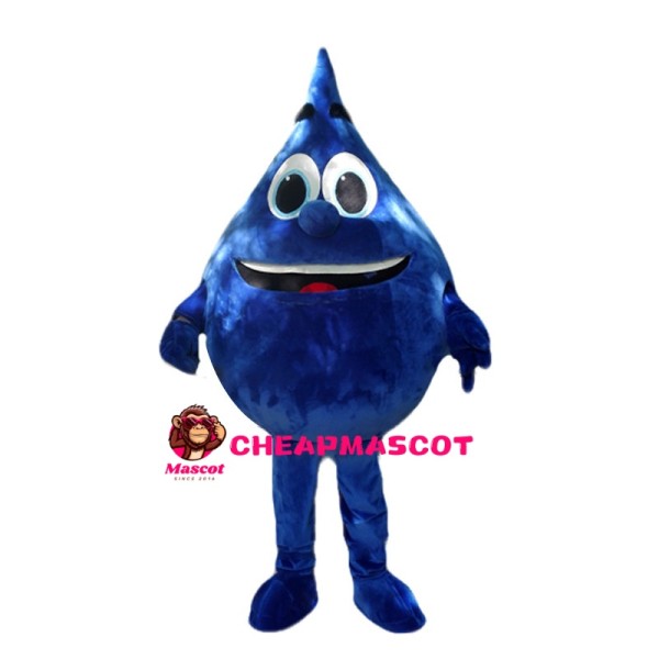 Dark Blue Water Drop Mascot Costume