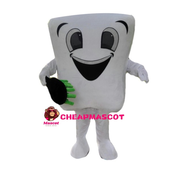 Cartoon Tooth With Brush Mascot Costume