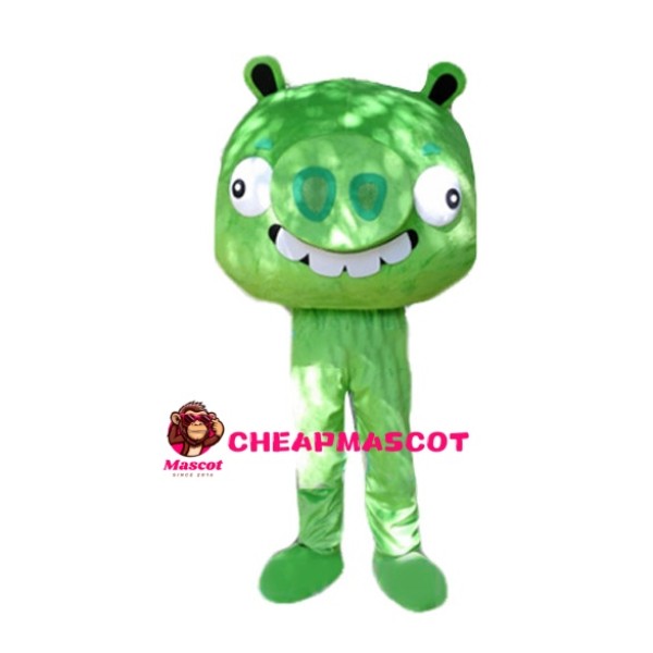 Funny Green Cartoon Pig Mascot Costume