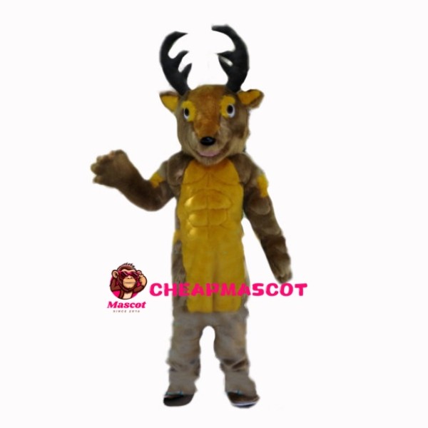 Adult Muscle Reindeer Mascot Costume