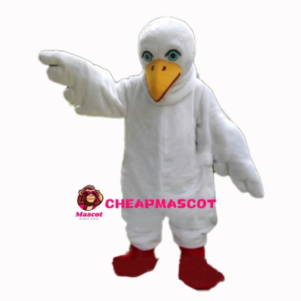 White Bird With Light Blue Eyes Mascot Costume
