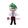 Little Boy With Exaggerated Green Hair Mascot Costume