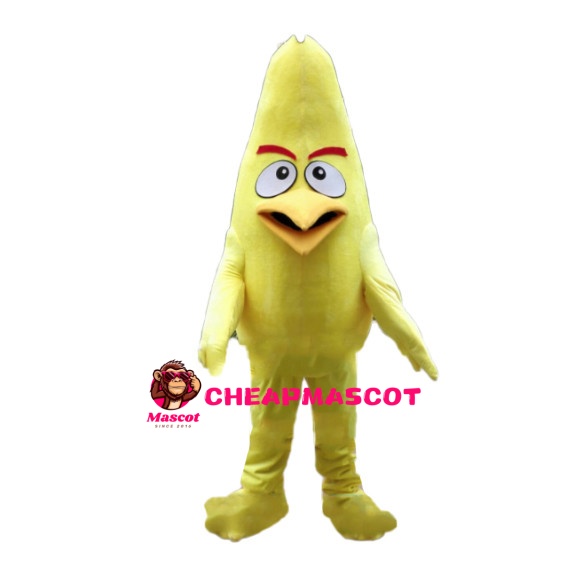Yellow Conical Bird Mascot Costume