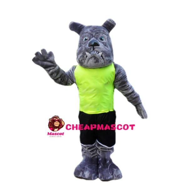 Mediocre Bulldog With Fluorescent Vest Mascot Costume