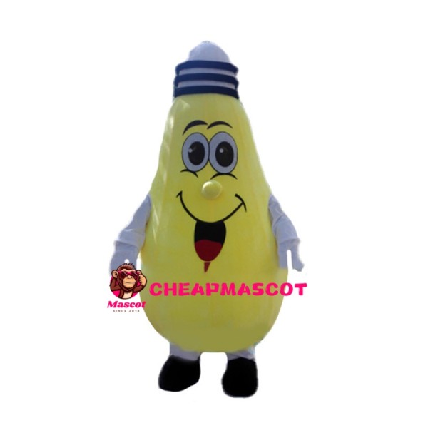 Rotatable Yellow Light Bulb Mascot Costume