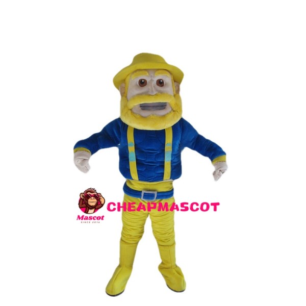Old Man With Yellow Beard Mascot Costume