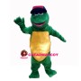 Green Turle With Baseball Cap Mascot Costume