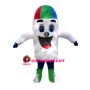 White Crayons With Colored Heads Mascot Costume