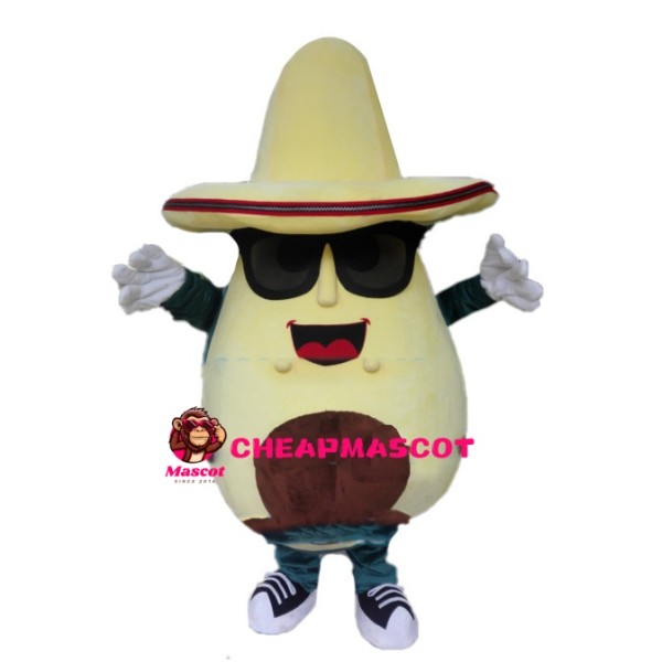 Sweet Avocado With Sunglasses Mascot Costume