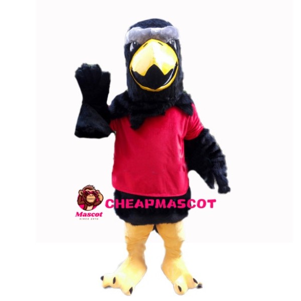 Amicable Eagle With Black Wings Mascot Costume
