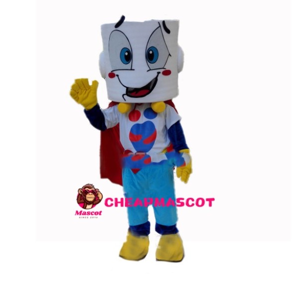 Amusing Robot With Square Head Mascot Costume