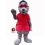 Beaver Wearing Red Blindfold Mascot Costume