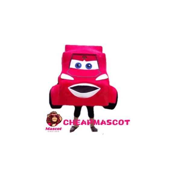 Cartoon Red Racing Car Mascot Costume