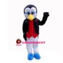 Wise Penguin With Jacket Mascot Costume