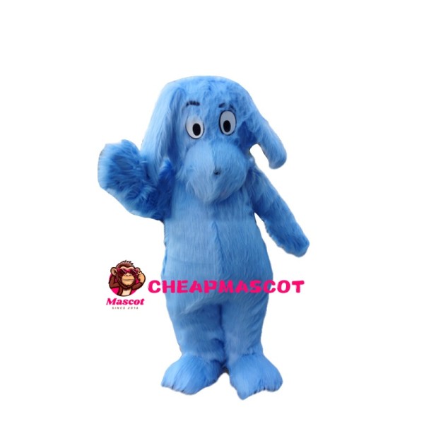 Genial Kind Blue Furry Dog Mascot Costume