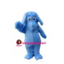 Genial Kind Blue Furry Dog Mascot Costume