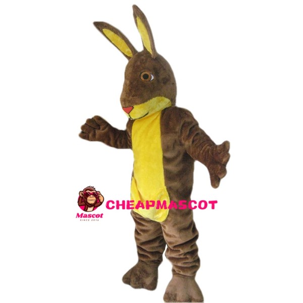 Large Brown & Yellow Rabbit Mascot Costume