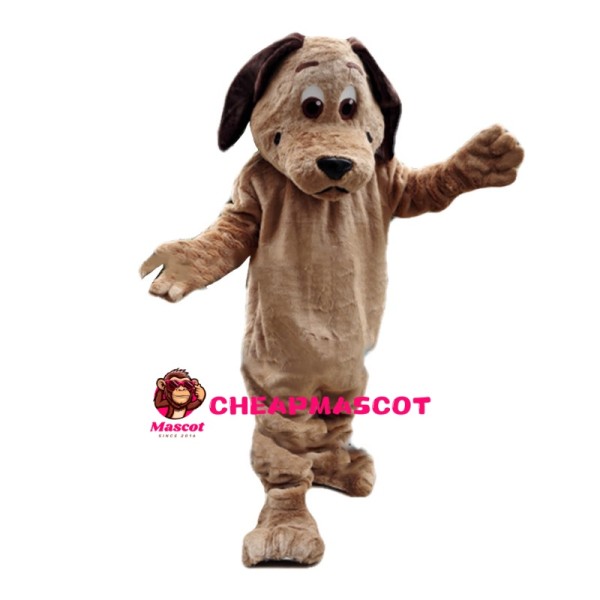 Brown Dog With Flat Mouth Mascot Costume