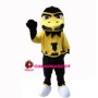 Big Mouth Eagle In Yellow Shirt Mascot Costume