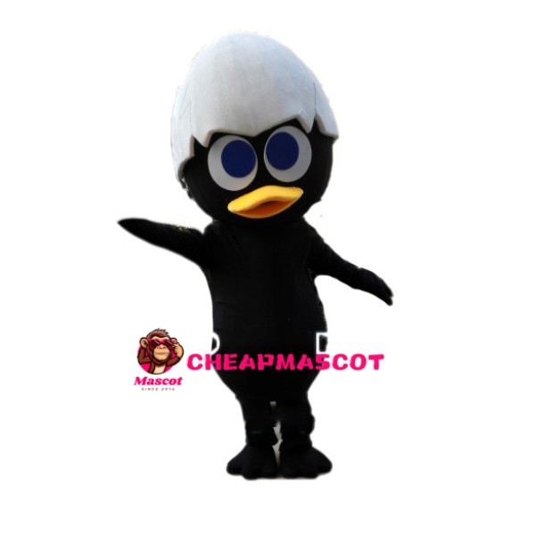 Black Duck With Eggshell Mascot Costume