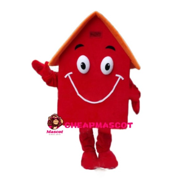 Solid Red House Mascot Costume
