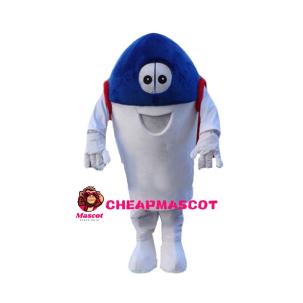 Blue Rocket Ready To Launch Mascot Costume