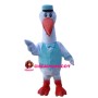 Waiter Goose With Blue Vest Mascot Costume