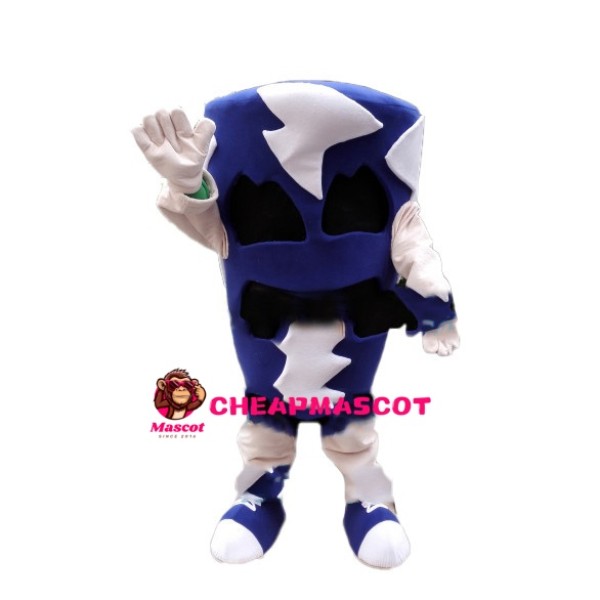 Blue Lightning Hood Mascot Costume