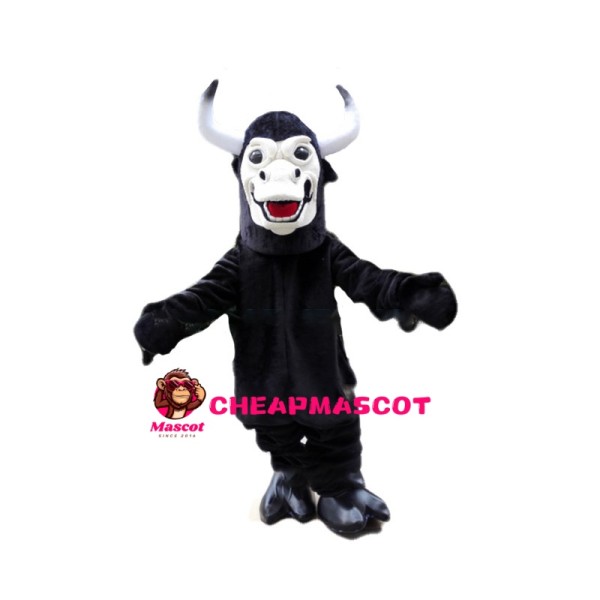 Steady Black Cattle Mascot Costume