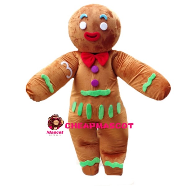 Gingerbread Man With Colorful Frosting Mascot Costume