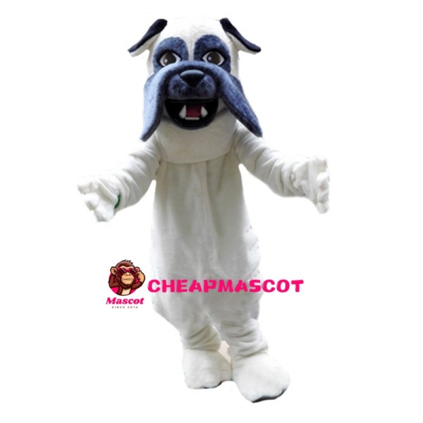 Peaceful White Bulldog Mascot Costume