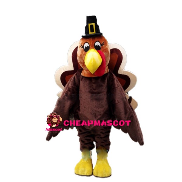 Arrogant Brown Peacock Mascot Costume
