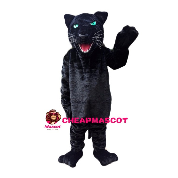 Black Panther With Clear Green Eyes Mascot Costume