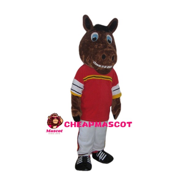 Brown Horse With Blue Eyes Mascot Costume