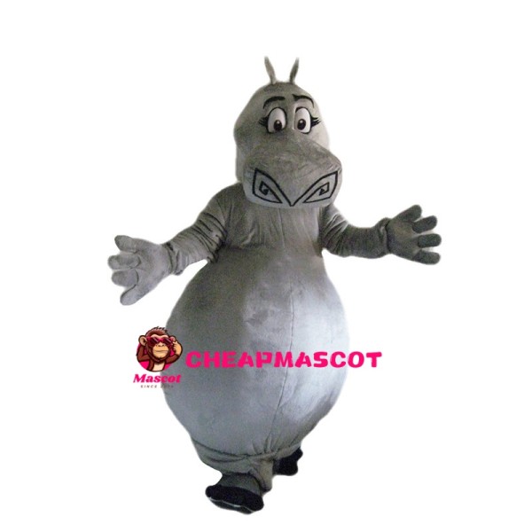 Clumsy Hippo With Big Belly Mascot Costume