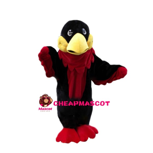 Black & Red Bird Waving Wings Mascot Costume