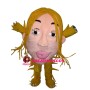 Big Face Monster With Yellow Hair Mascot Costume