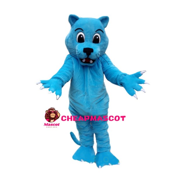 Blue Leopard With Sharp Claws Mascot Costume