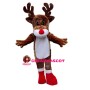 Christmas Elk With Red Socks Mascot Costume