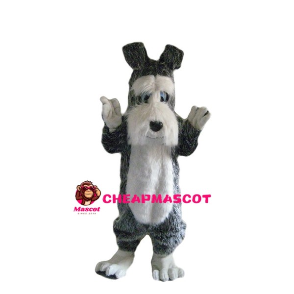 Grey Dog With Low Mood Mascot Costume