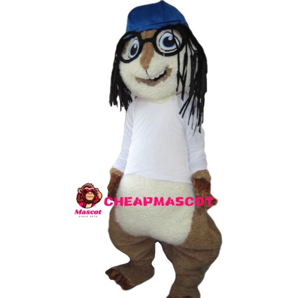 Rock Chipmunk With Dirty Braid Mascot Costume