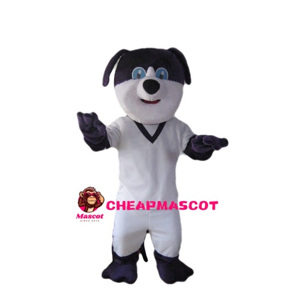 Lovely Black & White Dog Mascot Costume
