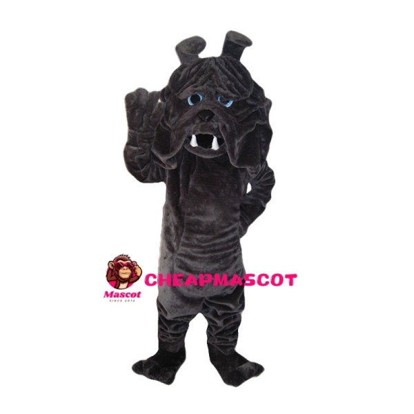 Dark Grey Shar Pei Mascot Costume