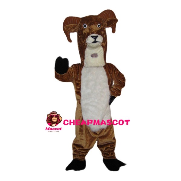 Long Neck Brown Goat Mascot Costume