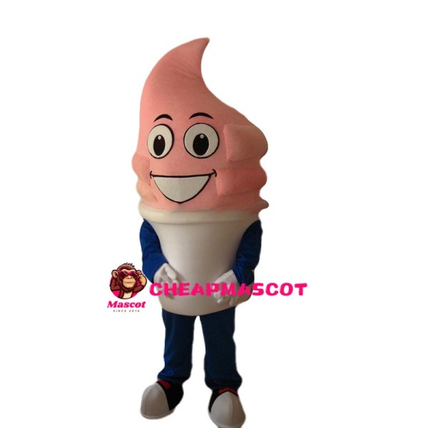 Pink Ice Cream Cone Mascot Costume