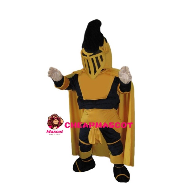 Yellow Samurai In Mask Mascot Costume