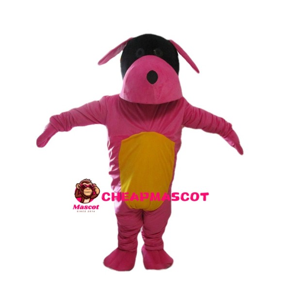 Funny Pink Dog Mascot Costume