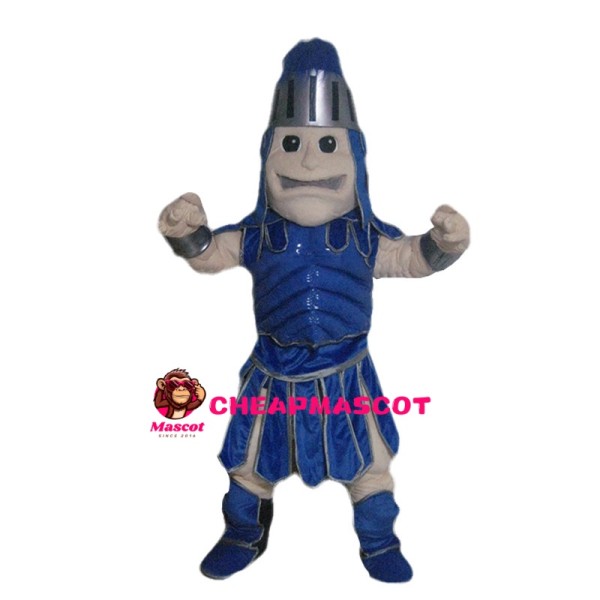 Blue Fighting Soldier Mascot Costume