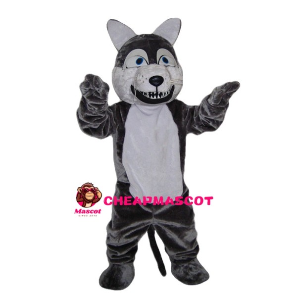 Grey & White Wolf Mascot Costume