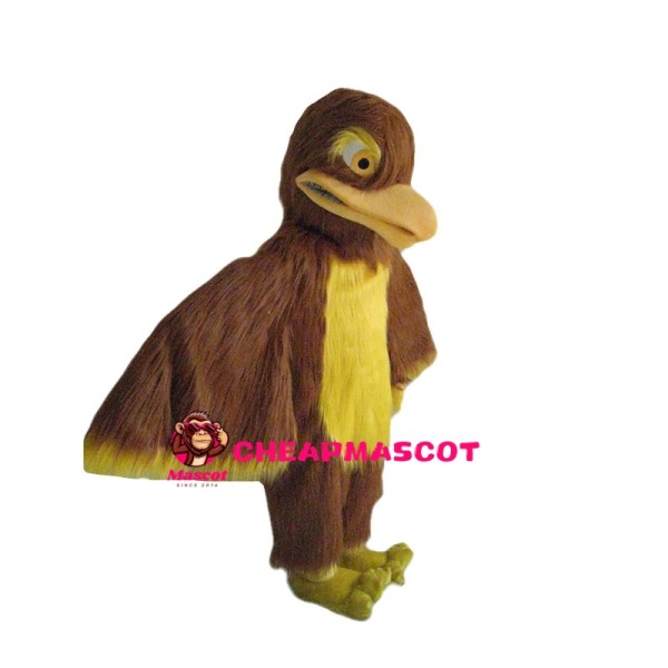 Furry Brown & Yellow Eagle Mascot Costume